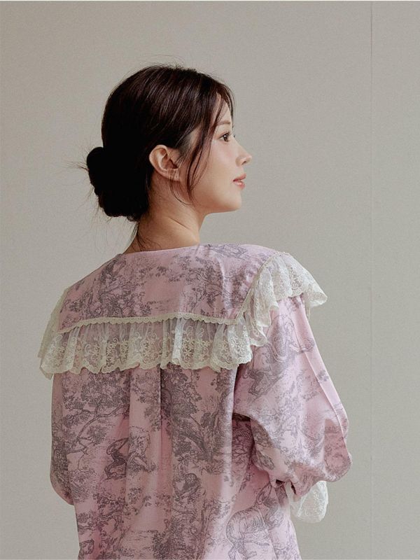 LUNALUZ  奢華朱伊紋莫代爾棉 睡衣套裝 