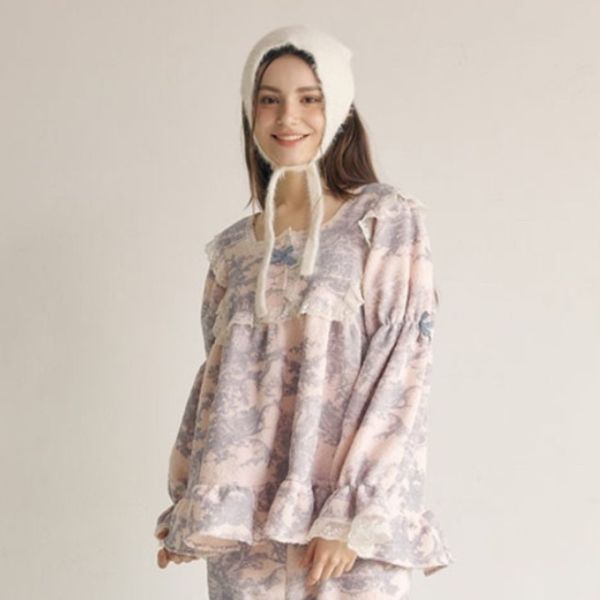 LUNALUZ 朱依紋羊羔絨睡衣套裝 朱依紋  羊羔絨  LUNALUZ 韓國睡衣