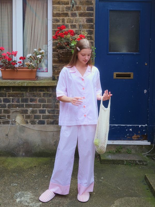 MMOM 扁平短袖襯衫 粉色 