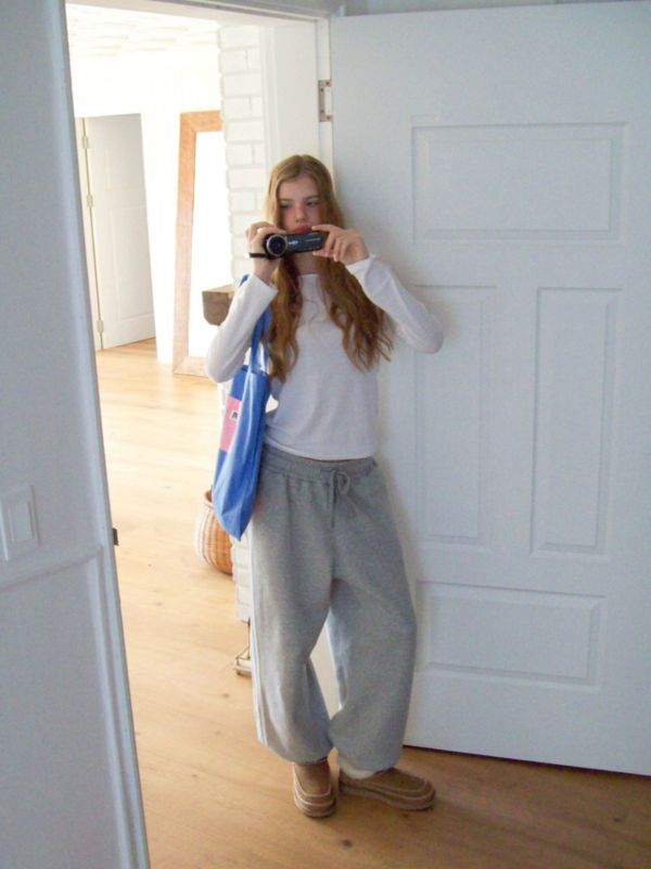 MMOM Cozy Heart 拼接寬版家居褲｜灰色 