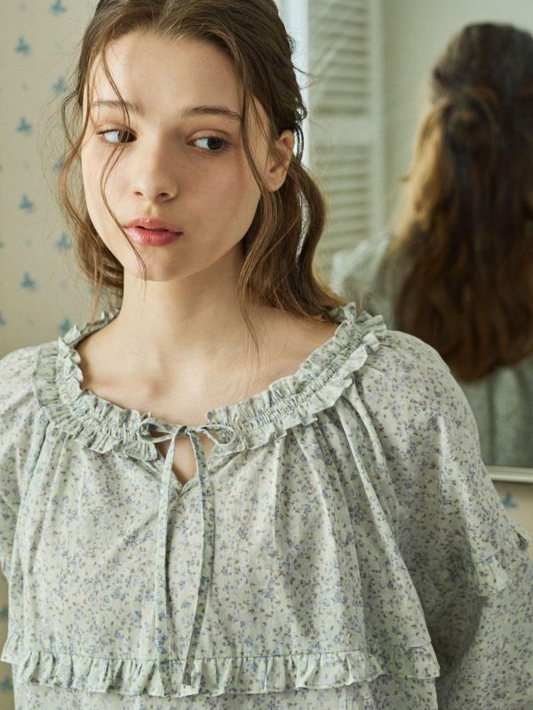 ULLALA  春款淡色花園 睡衣套裝｜薄荷綠 26S 