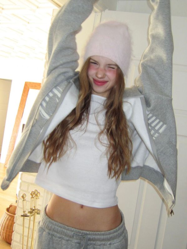 MMOM Cozy Heart 拼接連帽家居服外套｜灰色 