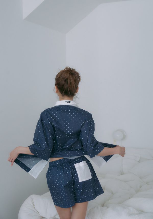 MMOM 園點短褲 海軍藍 