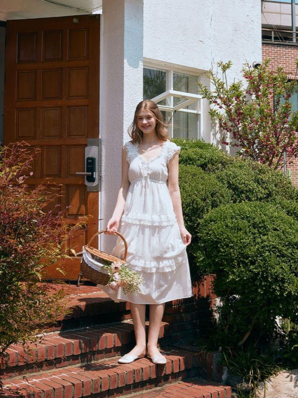 LUNALUZ 奢華蕾絲睡衣洋裝 