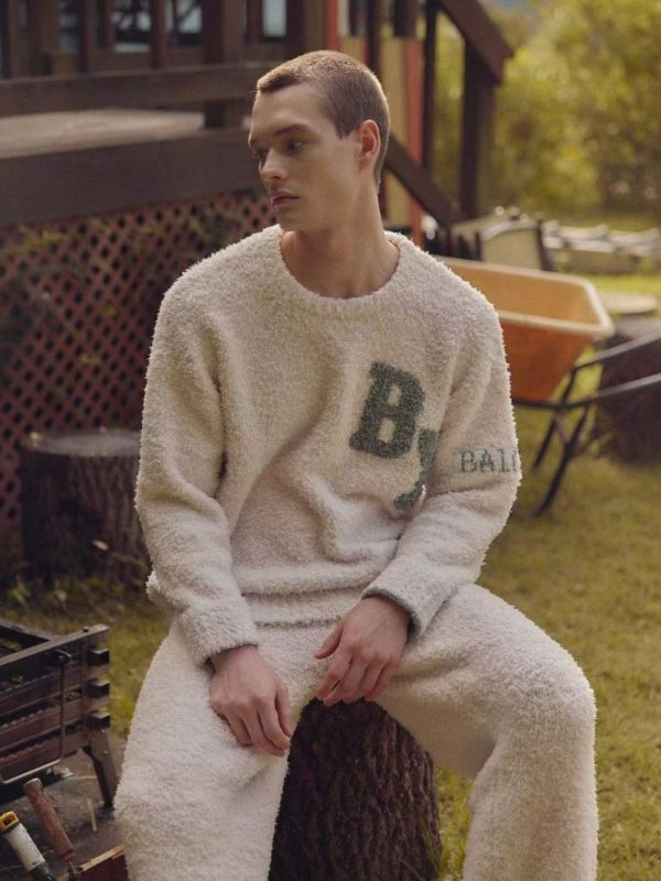 BALCONY 時尚休閒毛絨男款家居服 