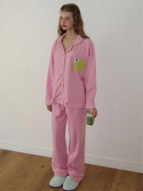 MMOM Sleepy 家居睡衣套裝｜蜜桃粉 