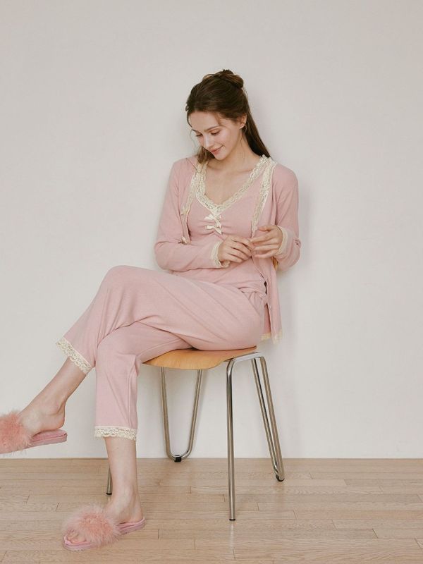 LUNALUZ  Maison Wear 家居三件式套裝｜粉色  24W 