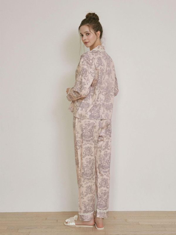 LUNALUZ  奢華蕾絲朱依紋睡衣套裝 