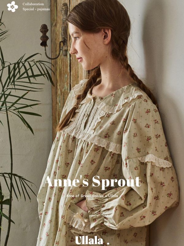 ULLALA  紅髮安妮睡衣洋裝｜新芽綠  26S 