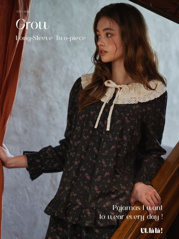 ULLALA 黑紫羅蘭睡衣套裝 