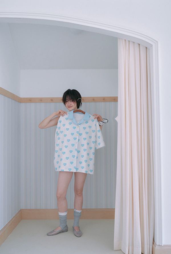 MMOM 藍色愛心印花睡衣 