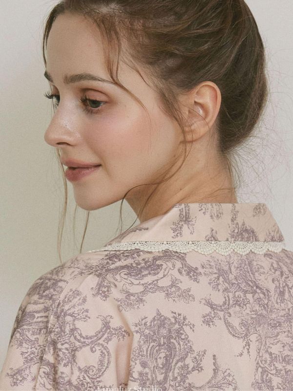 LUNALUZ  奢華蕾絲朱依紋睡衣套裝 