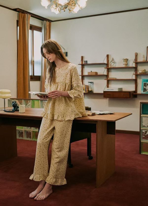 ULLALA 七分袖花漾檸檬睡衣套裝 