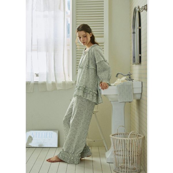 ULLALA  春款淡色花園 睡衣套裝｜薄荷綠 26S 