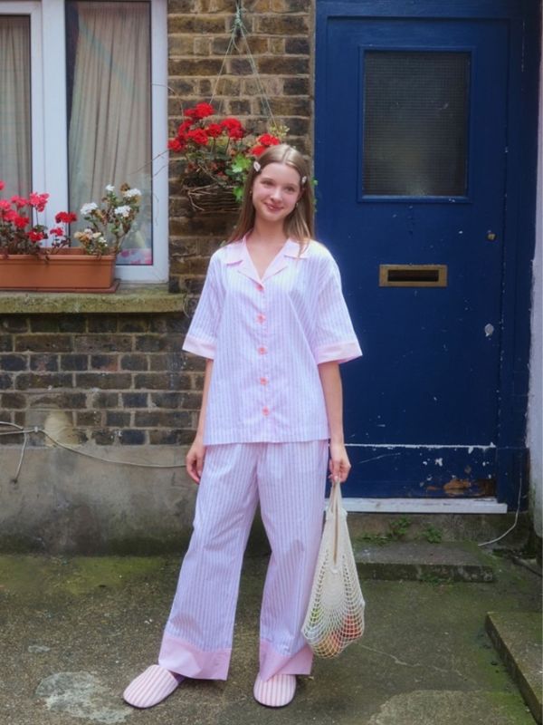 MMOM 扁平短袖襯衫 粉色 