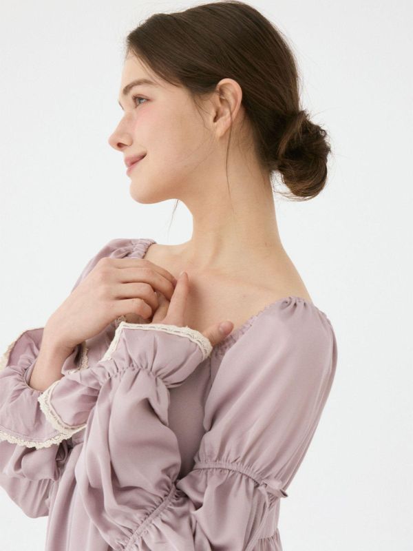 LUNALUZ 柔夜之詩 睡衣洋裝｜內襯Bra設計｜霧紫色調　25S 