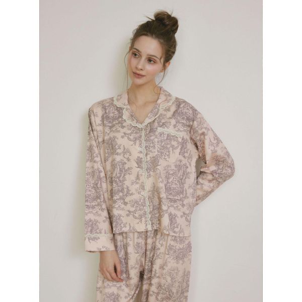 LUNALUZ  奢華蕾絲朱依紋睡衣套裝 