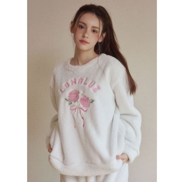 LUNALUZ 韓國愛莎花語針織睡衣套裝 