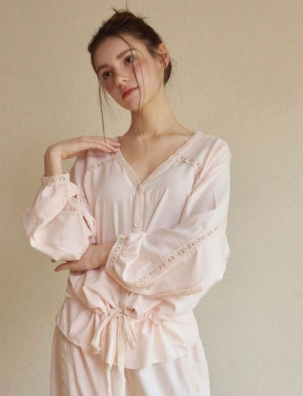 LUNALUZ｜Rose Lace 睡衣套裝（香檳粉・25W） 