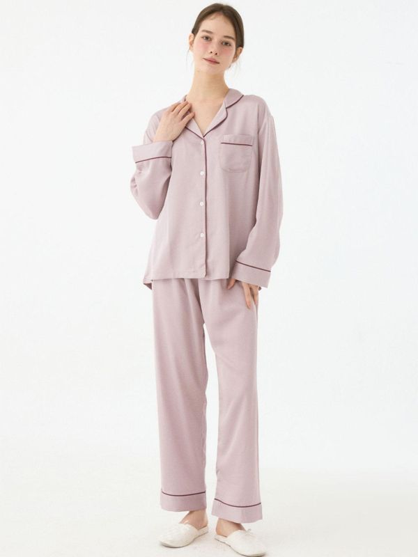 LUNALUZ 柔夜之詩 經典睡衣套裝｜霧紫色調　25S 