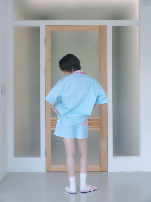 MMOM 藍色波點睡衣套裝｜100%純棉・限量系列 