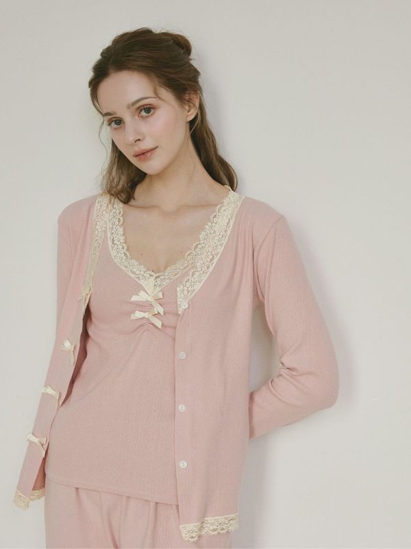 LUNALUZ  Maison Wear 家居三件式套裝｜粉色  24W 