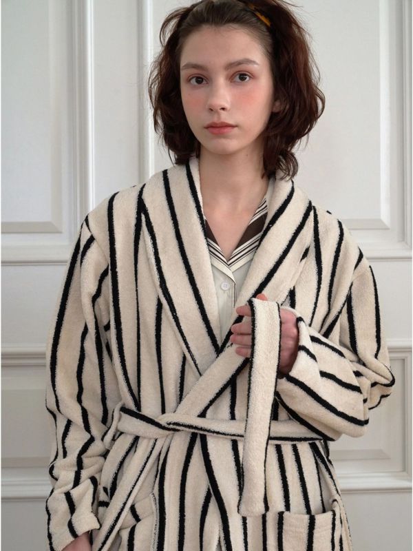 VIVIHOME  Rêve en Lumière Robe｜晨光之夢條紋睡袍 