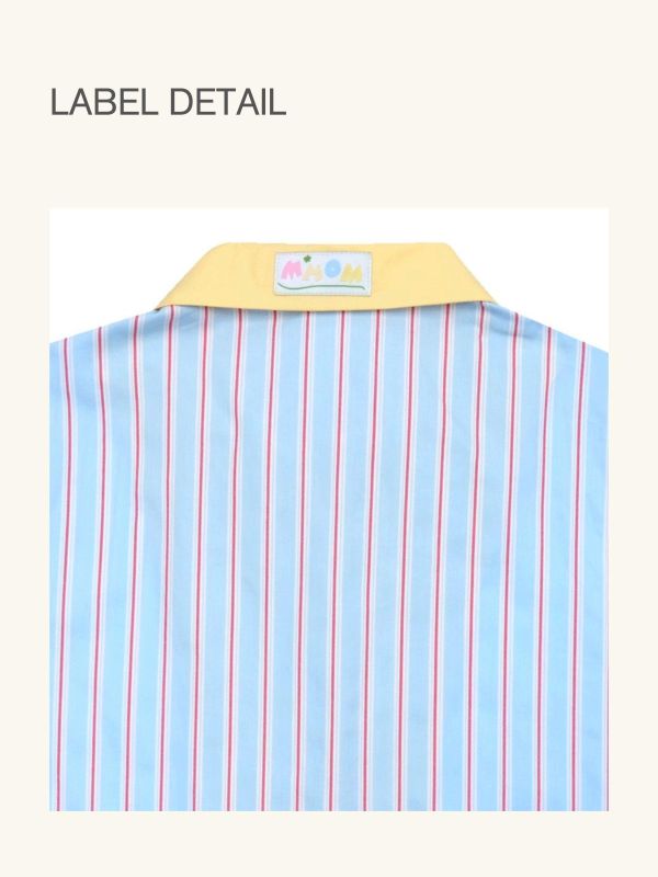 MMOM Sky Green 條紋睡衣套裝｜60支棉 