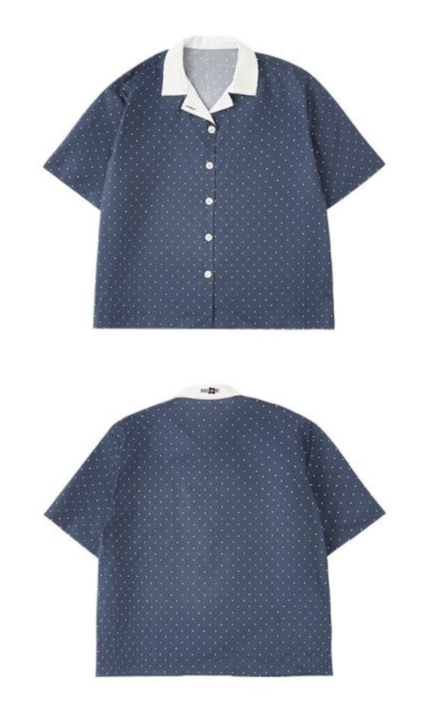 MMOM 圓點睡衣 - 海軍藍 