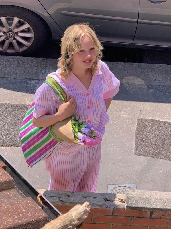 MMOM 扁平短袖襯衫 粉色 