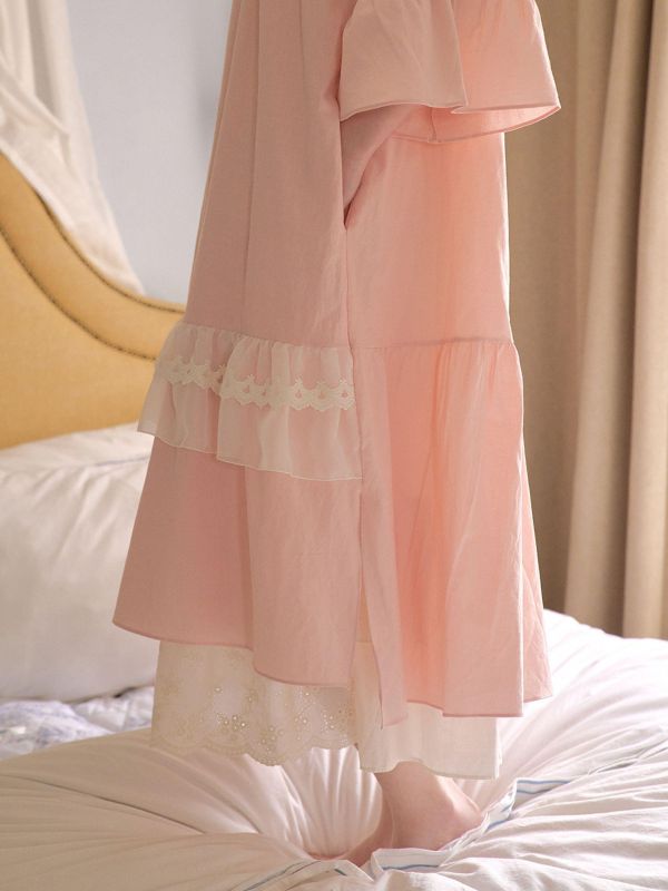 ULLALA  春款 粉霧房間  睡衣洋裝｜蜜桃粉 26S 