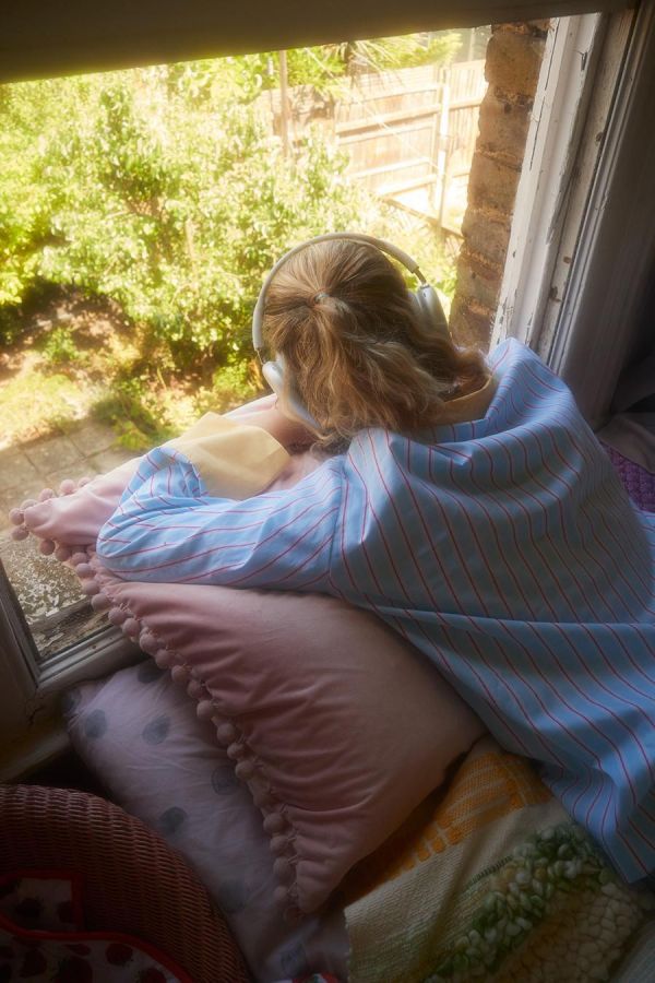 MMOM Sky Green 條紋睡衣套裝｜60支棉 