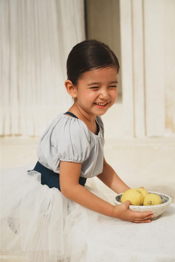 韓國 -  Puff Crop舞蹈上衣罩衫 (Blue) 