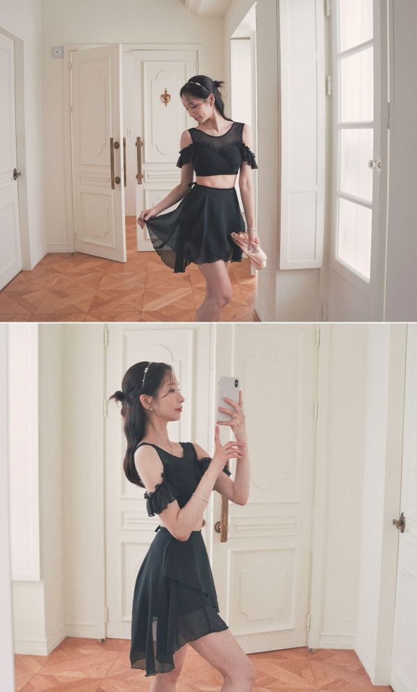 韓國Lenique - New Angela上衣+短褲 (Black) 