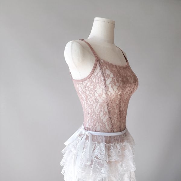 韓國yoora - Scarlett Fabric Pink舞衣 (肩帶可調) 