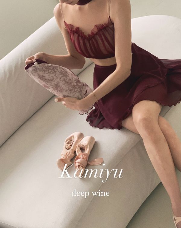 韓國Lenique - Kamiyu鋼管上衣+短褲 (Wine) 