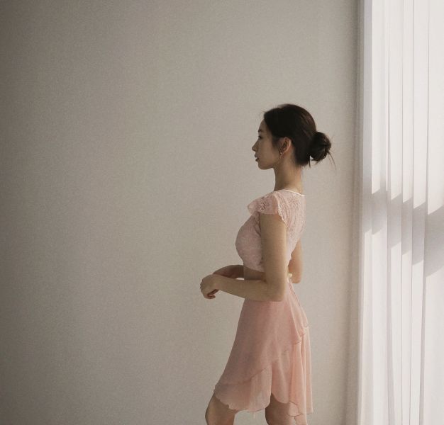 韓國Lenique - Black swan鋼管上衣+短褲 (Pink) 