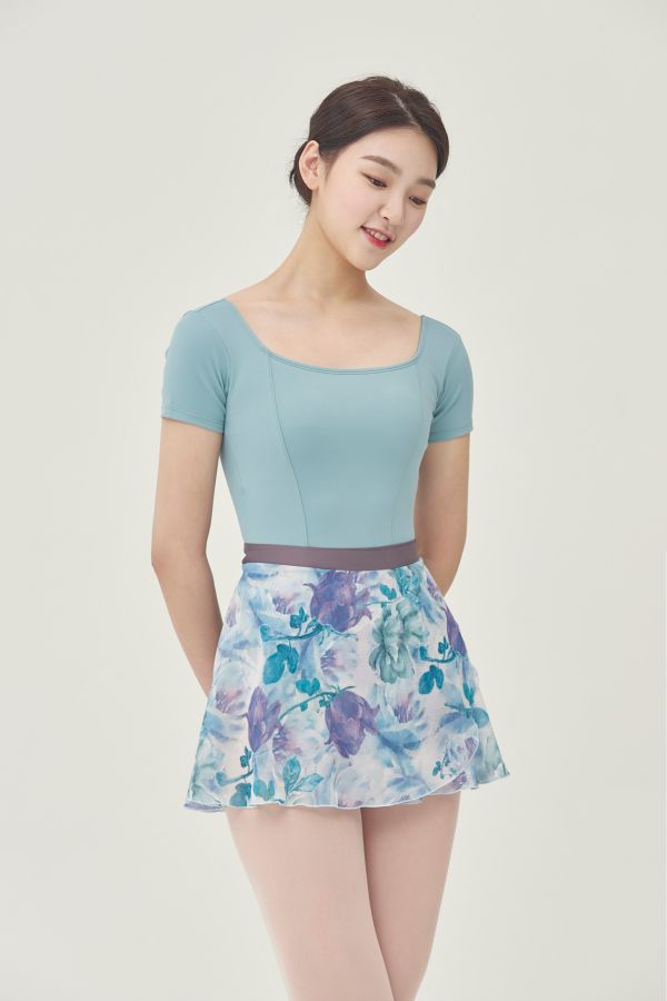 韓國Ballessimo - Flower Blue 寬綁帶舞裙 (플라워 블루) 