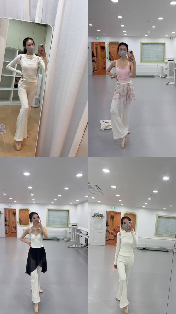 韓國La Scala - Peekaboo保暖套裝 (上衣+長褲) 