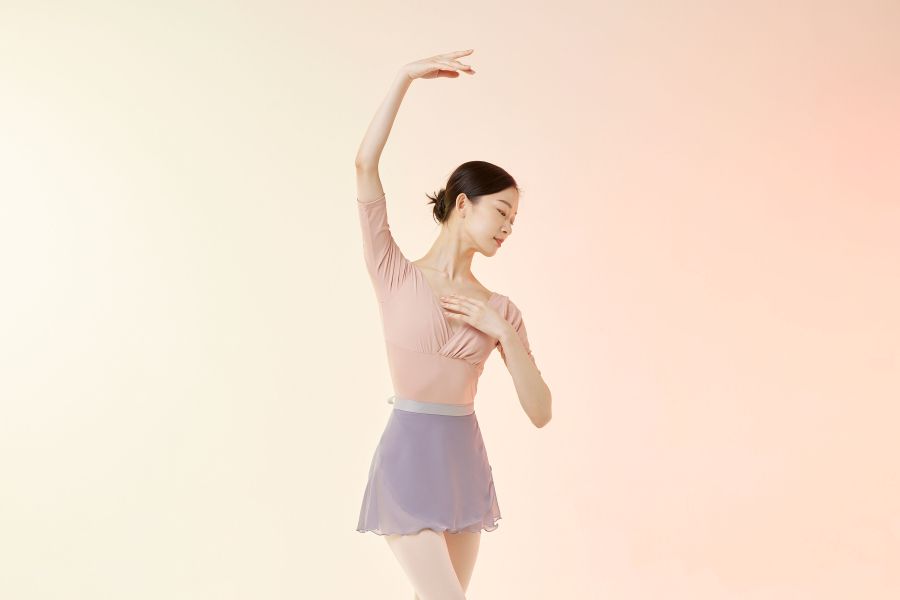 韓國Ballessimo - Lilac Gray寬綁帶舞裙 (라일락 그레이) 