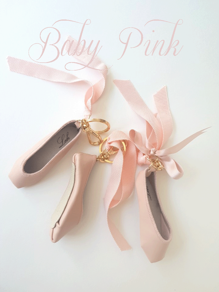 韓國Leh - 經典款羊皮小硬鞋吊飾 (Baby pink) 