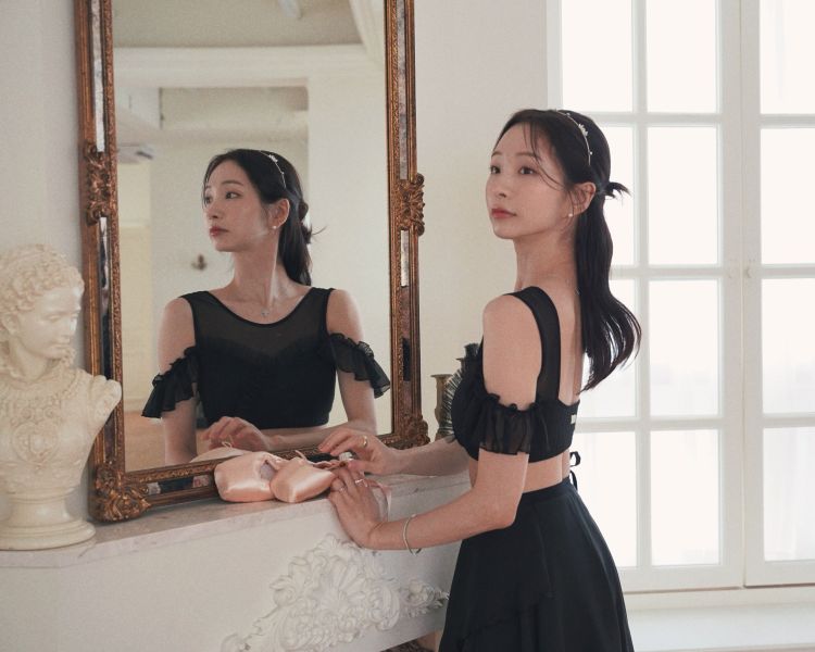 韓國Lenique - New Angela上衣+短褲 (Black) 