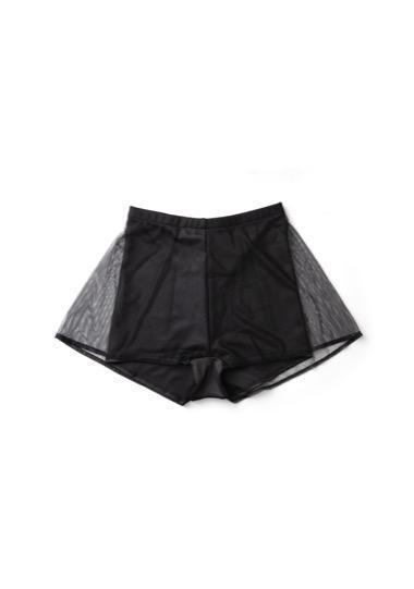 韓國Lenique - Two Shoulder Ribbon鋼管上衣+短褲 (Black) 