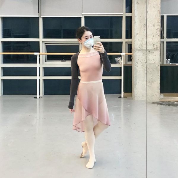 韓國Sissone - Nude Peach Gradation綁帶舞裙 