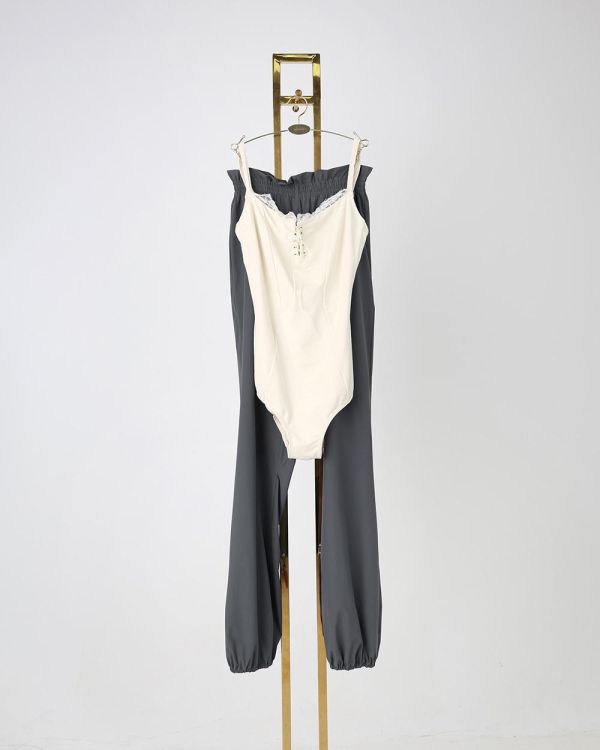 韓國LEVDANCE - Laura排汗長褲 (EBONY CHARCOAL) 로라 웜업 팬츠 