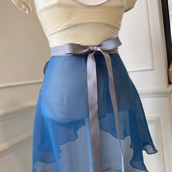 韓國balletchouchou - 素面寬腰帶舞裙 (深色系) 