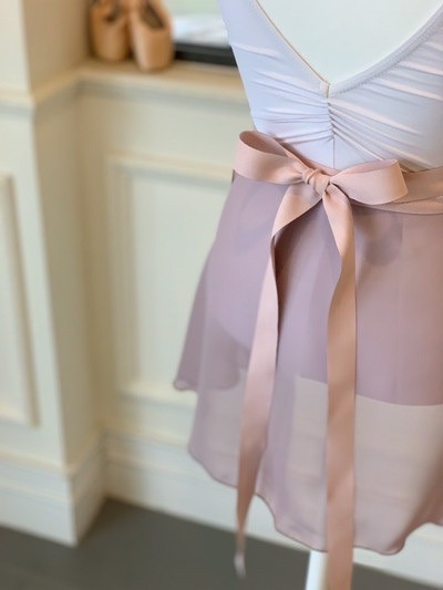 韓國balletchouchou - 素面寬腰帶舞裙 (淺色系) 