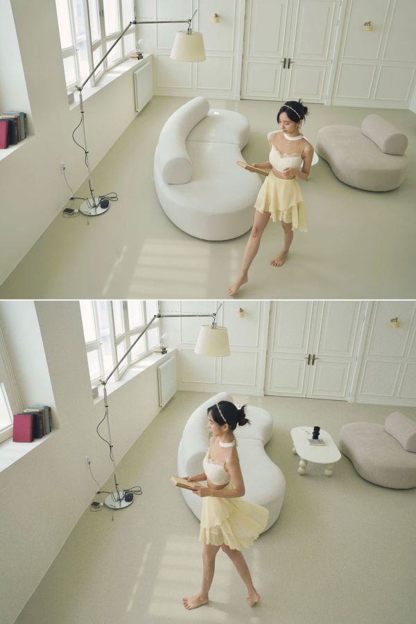 韓國Lenique - Kamiyu鋼管上衣+短褲 (Cream) 