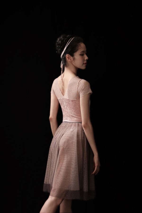 韓國iilaire - Clare velvet Rose短袖舞衣 