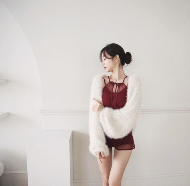 韓國Lenique - Reti鋼管上衣+短褲 (Wine) 